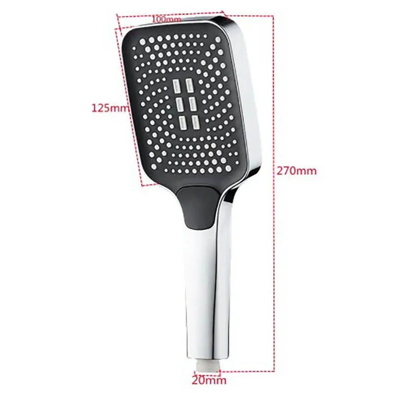 High-pressure handheld shower head size and measurement diagram