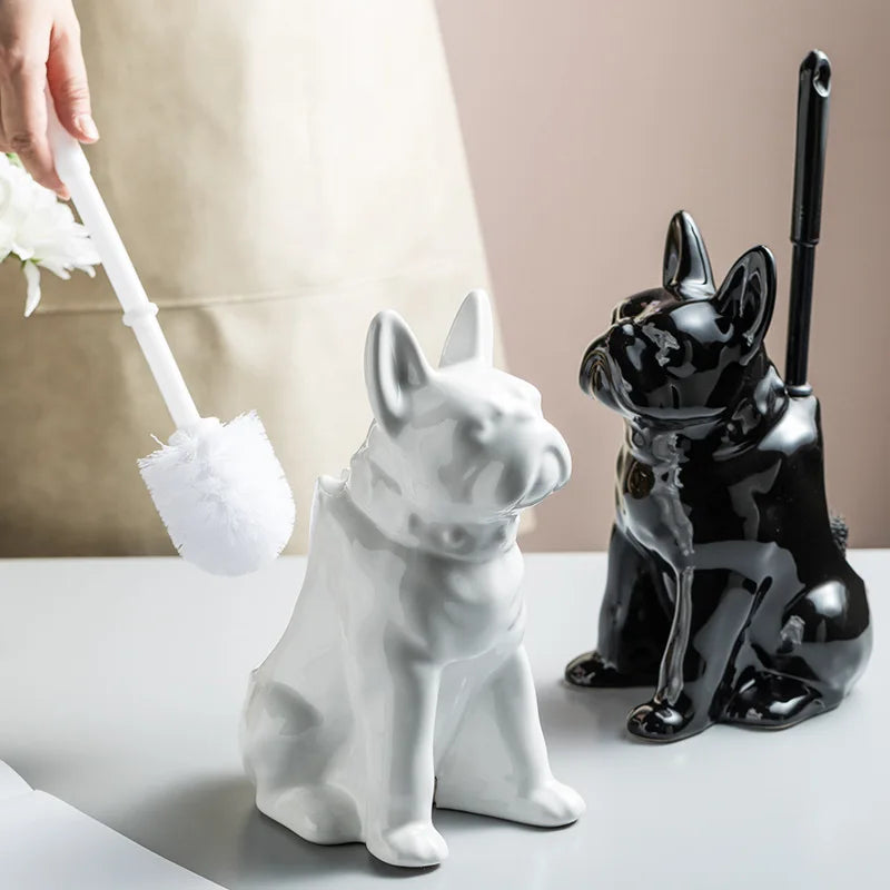 Ceramic Dog Toilet Brush with Holder –  Bathroom Accessories 