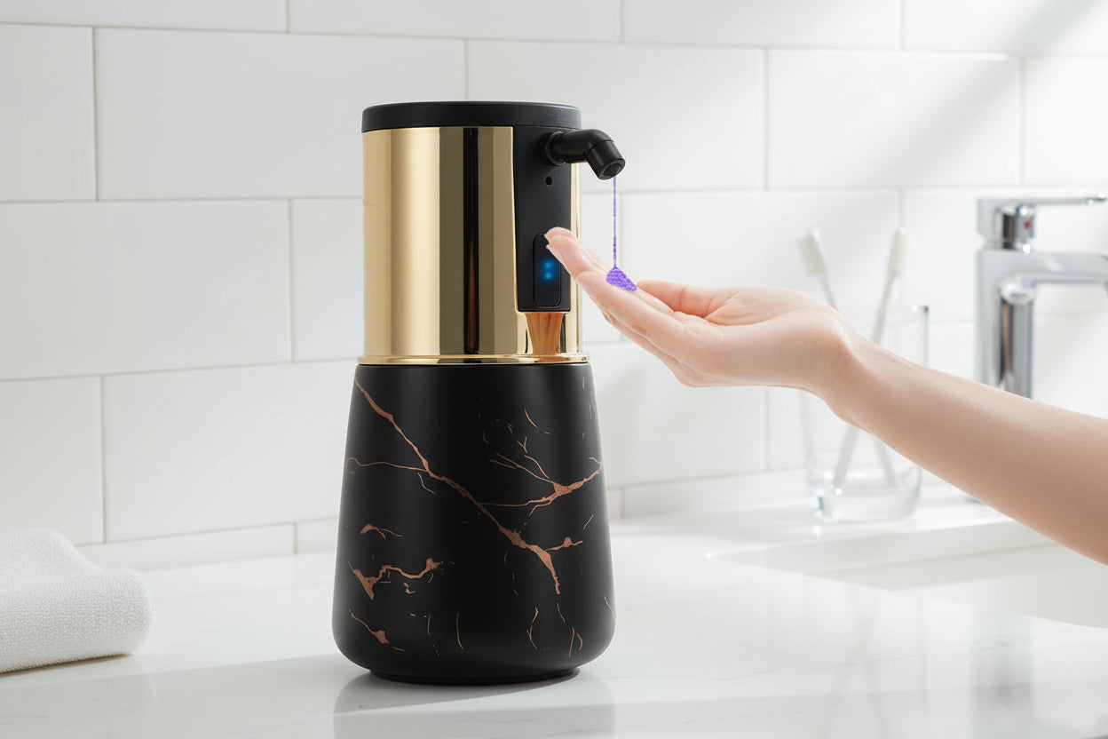 Automatic touchless soap dispenser for bathroom countertop use