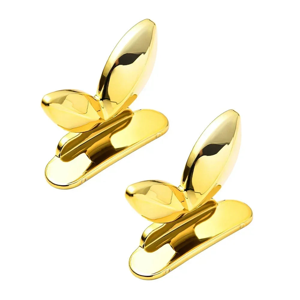 Pair of gold toilet seat lid lifter handles made from ABS