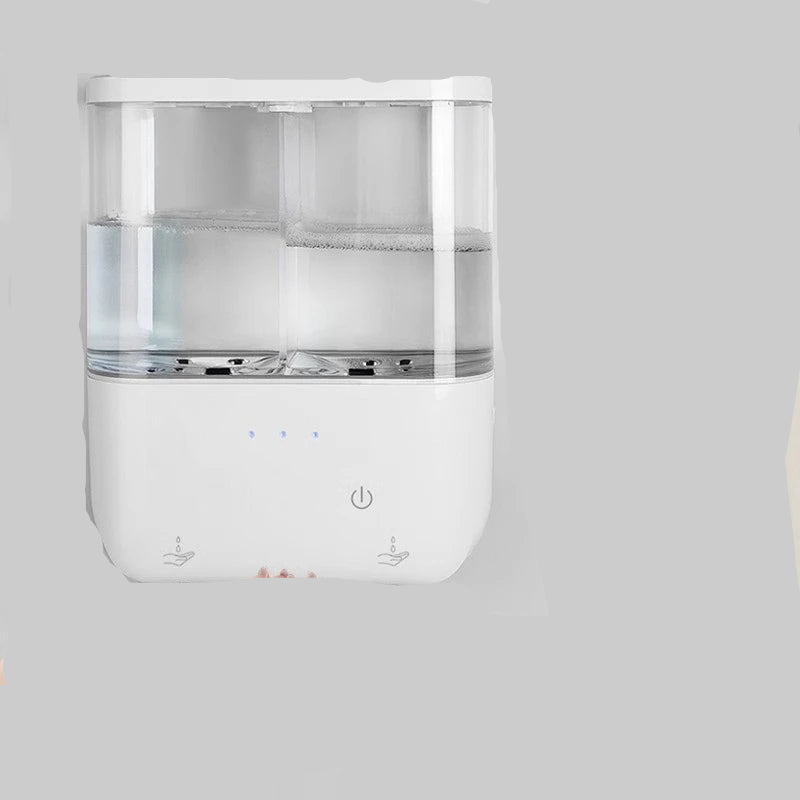 Wall-mounted dual chamber with transparent soap 