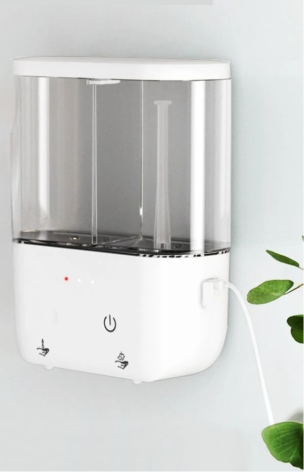 Wall-mounted automatic soap dispenser on the charger