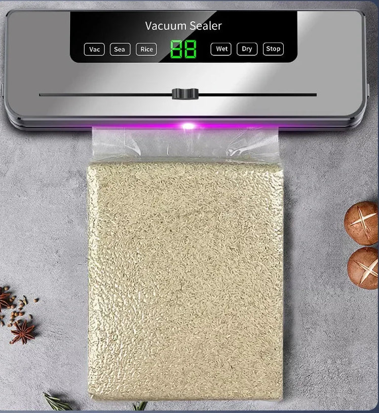 Electric Vacuum Sealer for Food Storage with Built-in Cutter