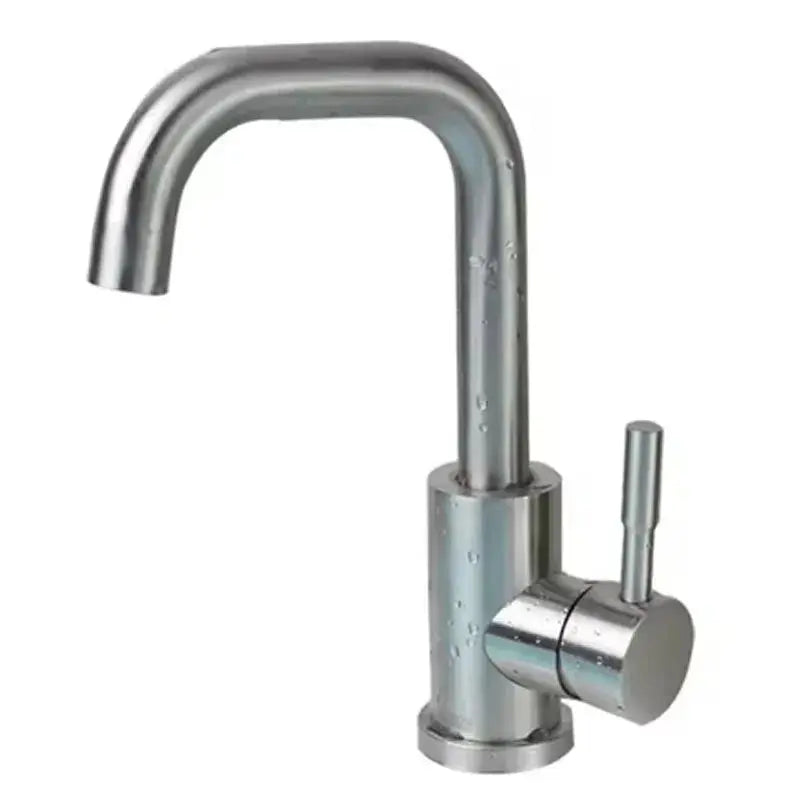 Single handle basin mixer tap in stainless steel finish