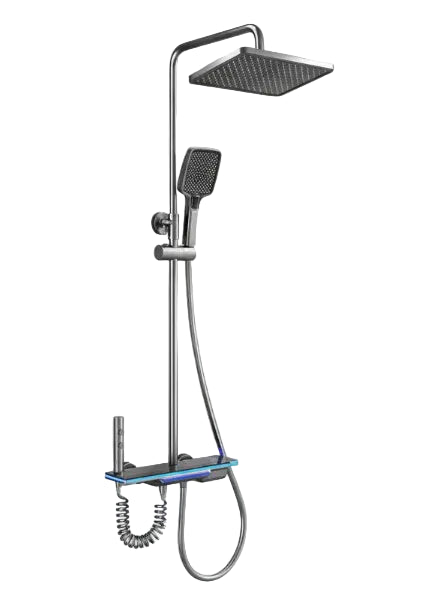 Rainfall Shower System with Digital Temperature Display – Wall Mounted