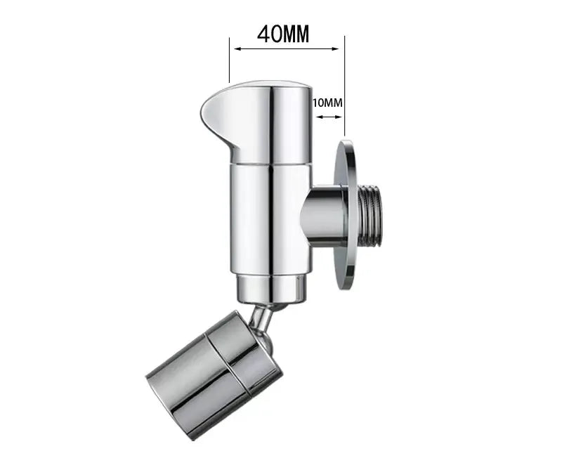 Silver wall mounted basin tap with swivel spout