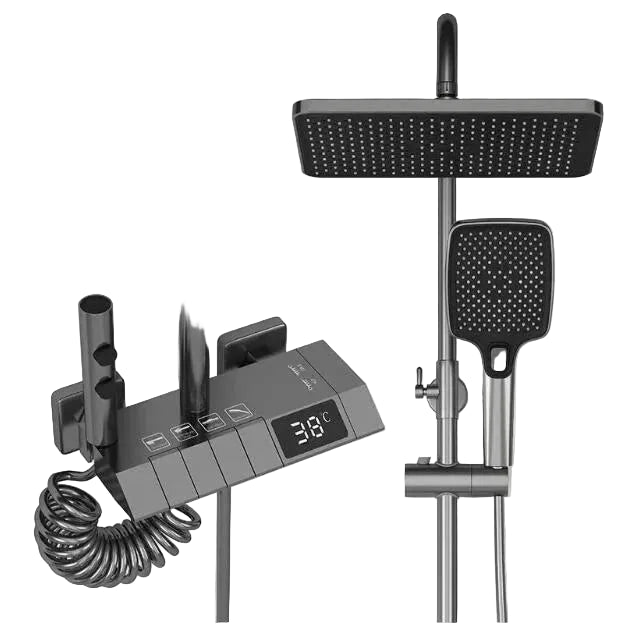 Rainfall Shower System with Digital Temperature Display – Wall Mounted