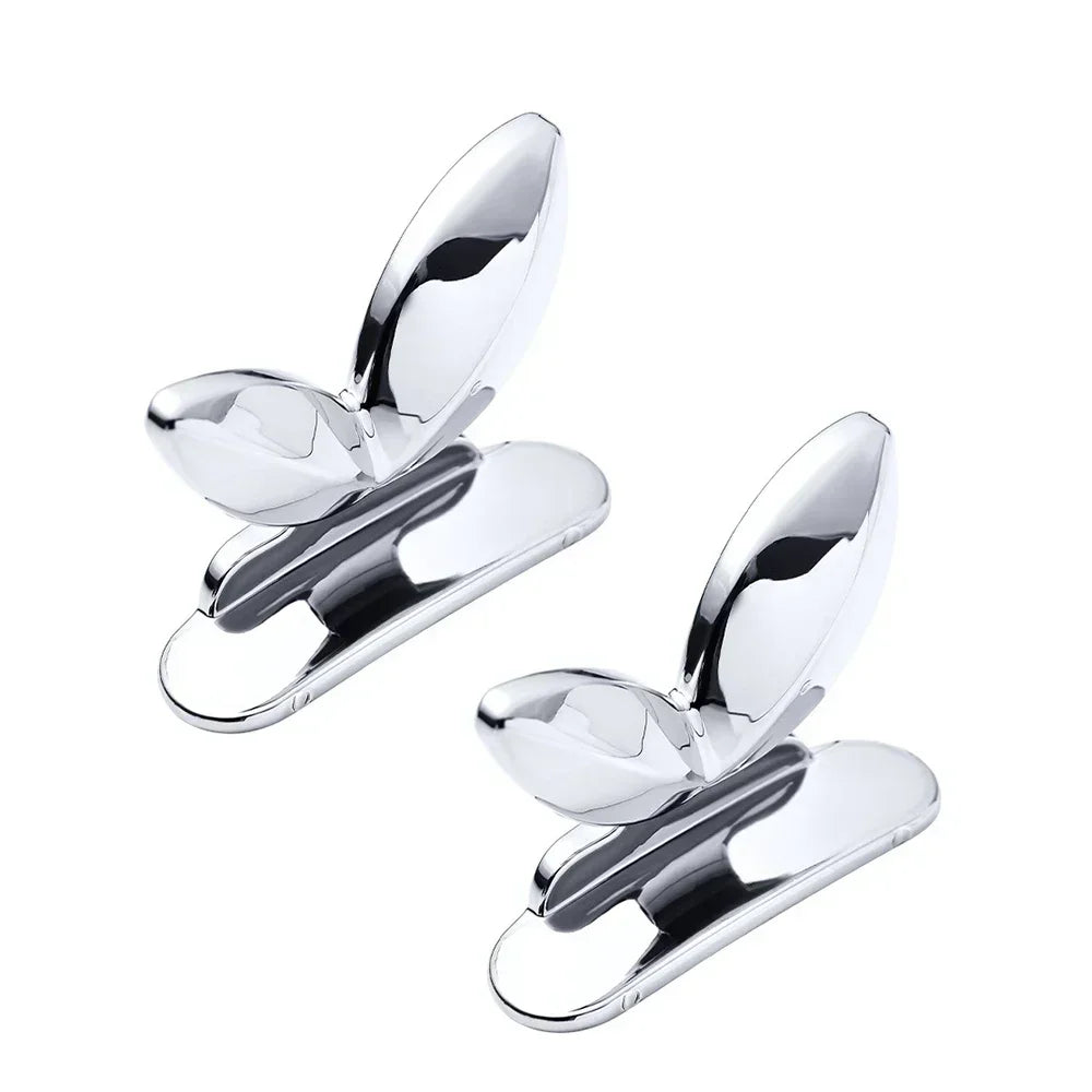 Pair of silver toilet seat lid lifter handles made from ABS
