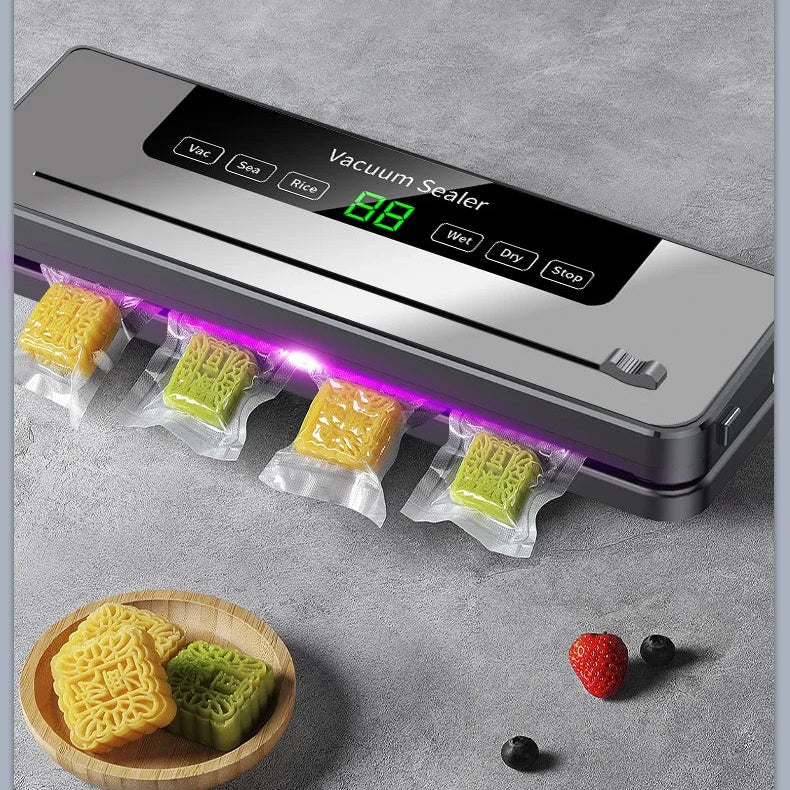 Electric Vacuum Sealer for Food Storage with Built-in Cutter