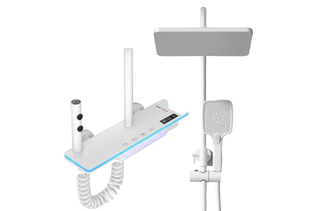 Rainfall Shower System with Digital Temperature Display – Wall Mounted