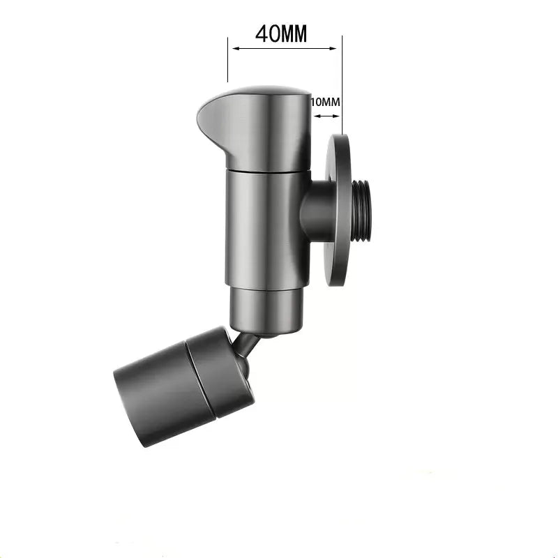 Utility basin tap wall mounted showing front measurements and swivel spout